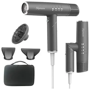 Skanwen Secador De Cabelo Profissional Com 3 Velocidades E 3 Temperaturas, 2000w, Cinza