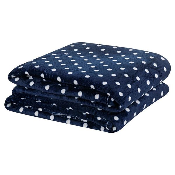 Manta Estampada Petit Poá Queen 01 Peça - Marinho