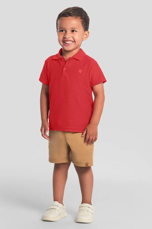 Camisa polo infantil menino canelada Brandili - 6