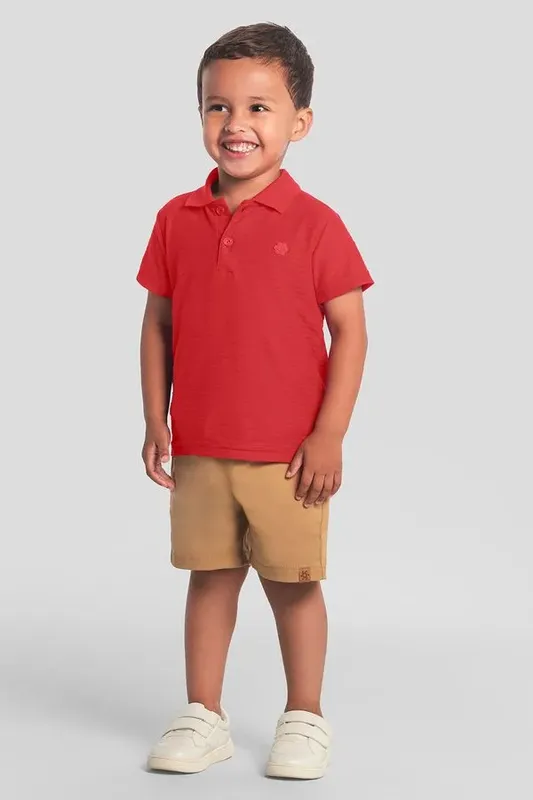 Camisa polo infantil menino canelada Brandili - 6