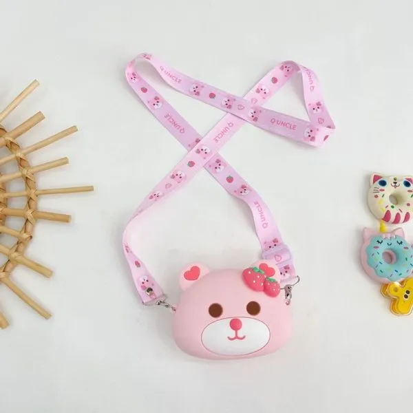 Bolsa de Moeda Infantil Coelho Pop It para Aliviar Estresse em Silicone Macio Rosa OEM Bolsa de Moeda Infantil Coelho Pop It em Silicone Macio Rosa OEM