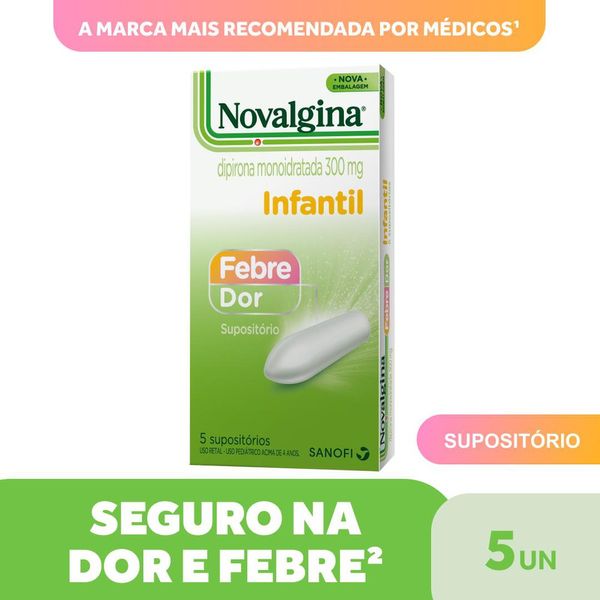 Novalgina 300mg Supositório Infantil 5 Unidades