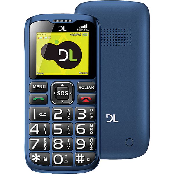 Celular DL YC-120 com Dual Chip e Tecla SOS Azul