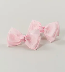 Bico de Pato Laço Mini Pérolas Rosa com 2 unidades Rosa