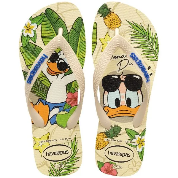 Sandália Havaianas Disney Classic Bege Palha 27/28