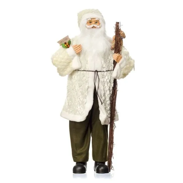 Papai Noel Bela Flor Com Cajado Branco 110cm 99257 (MP)