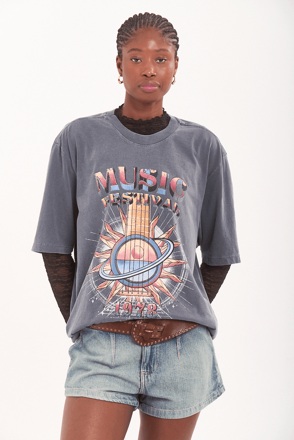 t-shirt silk music festival CINZA G