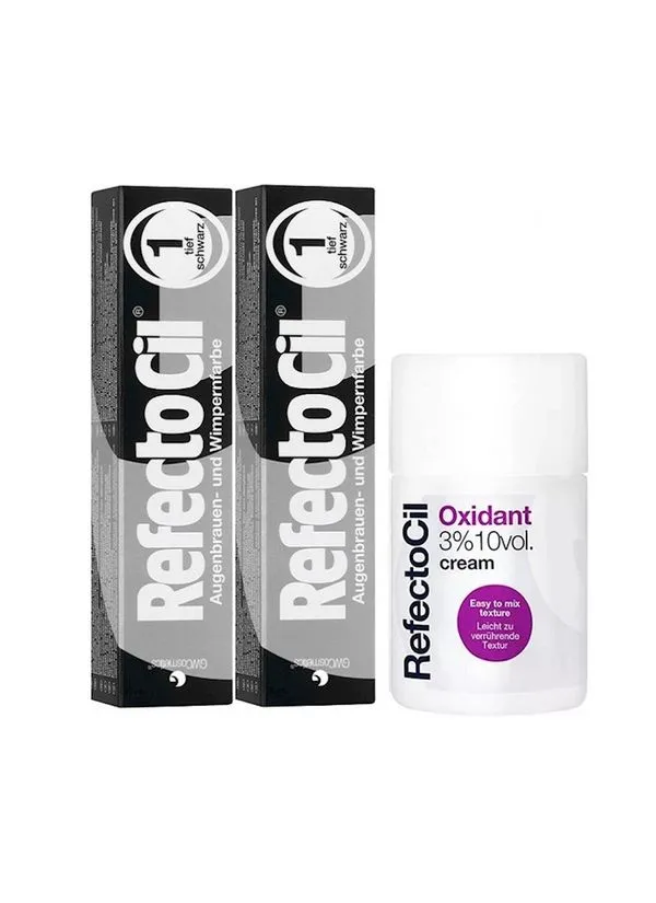Kit Refectocil 2 Tinta + 1 Oxidante Creme N°1 Preto