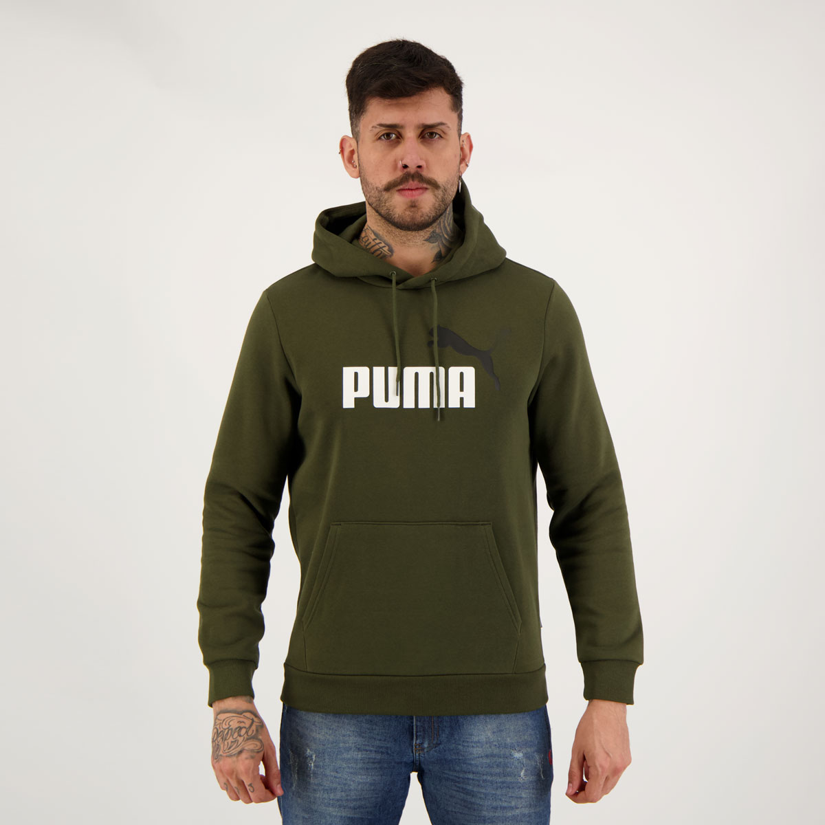 Moletom Puma ESS+2 Col Big Logo Verde