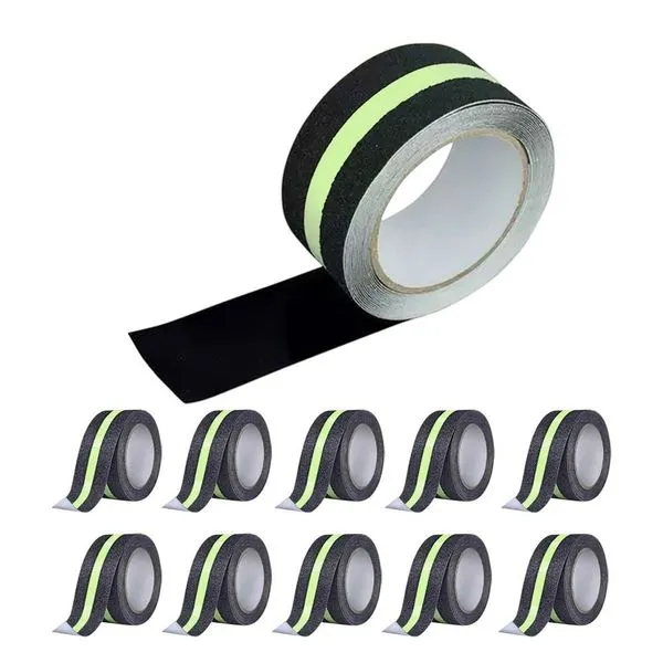 Kit 10 Fitas Antiderrapantes Adesivas Refletivas 5M X 5cm Preta Segurança Mundo LGBT Kit 10 Fitas Antiderrapantes Adesivas Refletivas 5M Preta Mundo LGBT