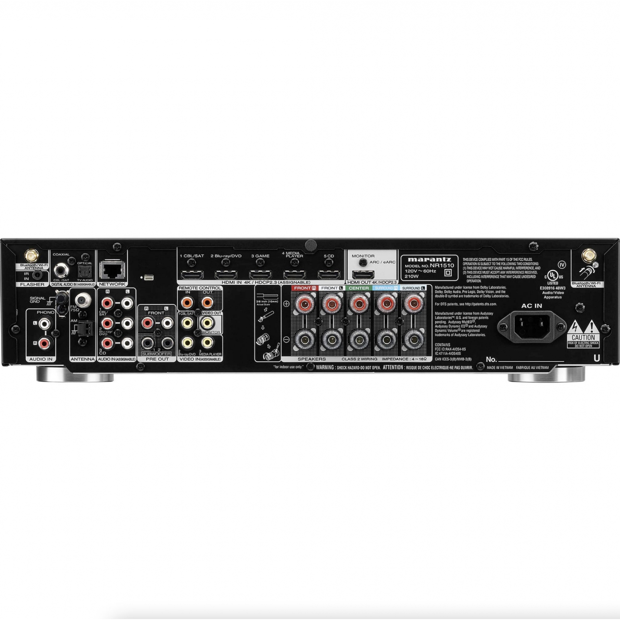 Marantz NR1510 Receiver 5.2 canais 4K Bluetooth Wi-fi Dolby Vision HLG - 120v