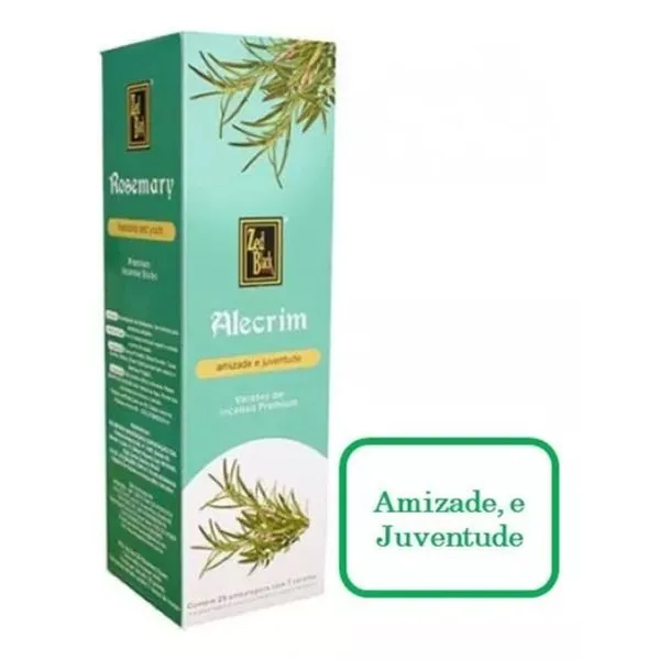 Incenso De Alecrim Para Amizade E Juventude Zed Black Caixa Com 25 Pacotes (MP)