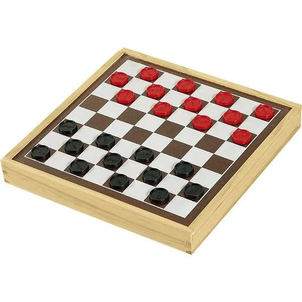 Jogo de Tabuleiro Dama e Trilha 2 em 1 com Suporte em Pinus e Duratree Souza Office Jogo de Tabuleiro Dama e Trilha 2 em 1 em Pinus Souza Office