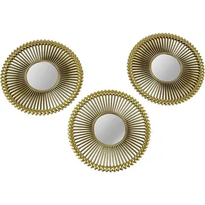 Conjunto com 3 Espelhos Decorativos Concepts Life Dourado 531-72791