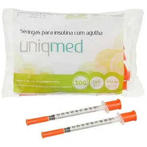Seringa De Insulina Uniqmed 8mm1ml Com 10 Seringas