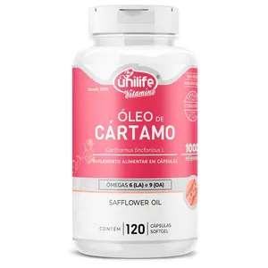 Óleo de Cartamo 1000mg com 120 cápsulas Unilife