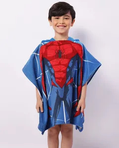 Toalha Infantil Poncho Marvel Homem Aranha Com Capuz Azul UN