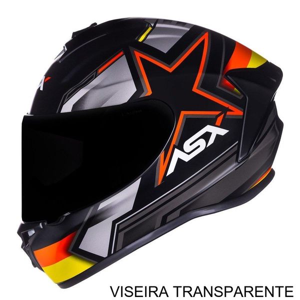 Capacete ASX Draken Pilot Fosco Preto E Amarelo 58 (MP)