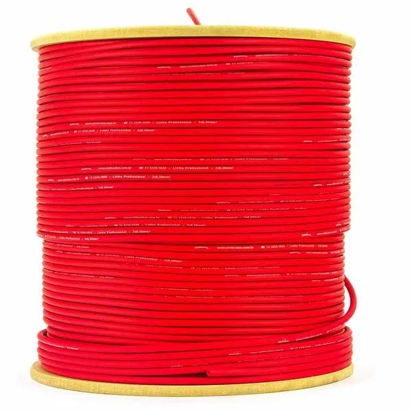 Cabo de Microfone Linha Profissional 2x0,30 mm² Vermelho 40 MT