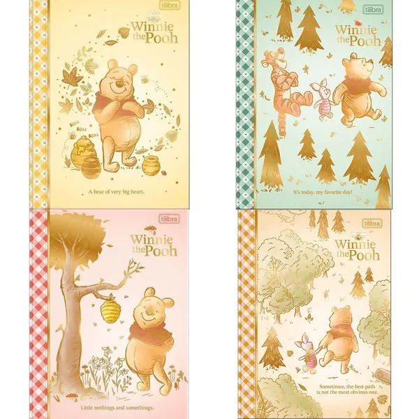 Caderno Colegial Brochura Capa Dura Pooh Sortido 80 Folhas 383929 - Tilibra