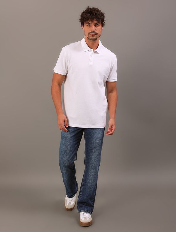 Polo Manga Curta Calvin Klein Jeans Regular Etiqueta Calvin Klein Barra - Branco Polo Manga Curta Calvin Klein Jeans Regular Etiqueta Calvin Klein Barra Branco m