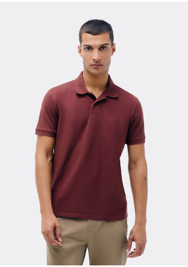 Camisa Polo Básica Masculina Manga Curta Em Piquet - Marsala M