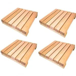 Combo Pátio Ripado Madeira Pinus 50X50Cm Para Restaurante