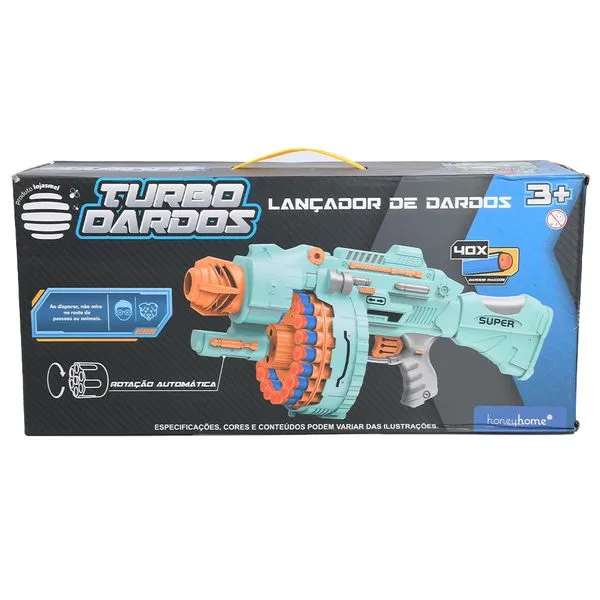 Lançador de Dardos Automático Com 40 Dardos Plástico Verde LM2197 - honeyhome