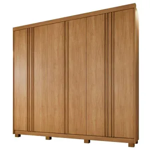 Guarda Roupa Porto 6 Portas Ripado 4 Gavetas 10 Prateleiras Cinamomo