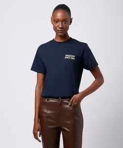 camiseta feminina de algodão the fashion dept mindset - azul marinho GG