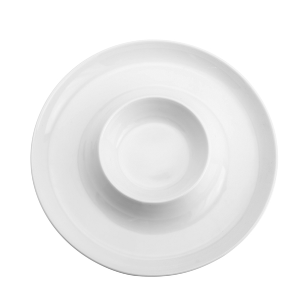 Petisqueira New Bone Genova Lyor, Com Divisória, Porcelana, Branca - 8508
