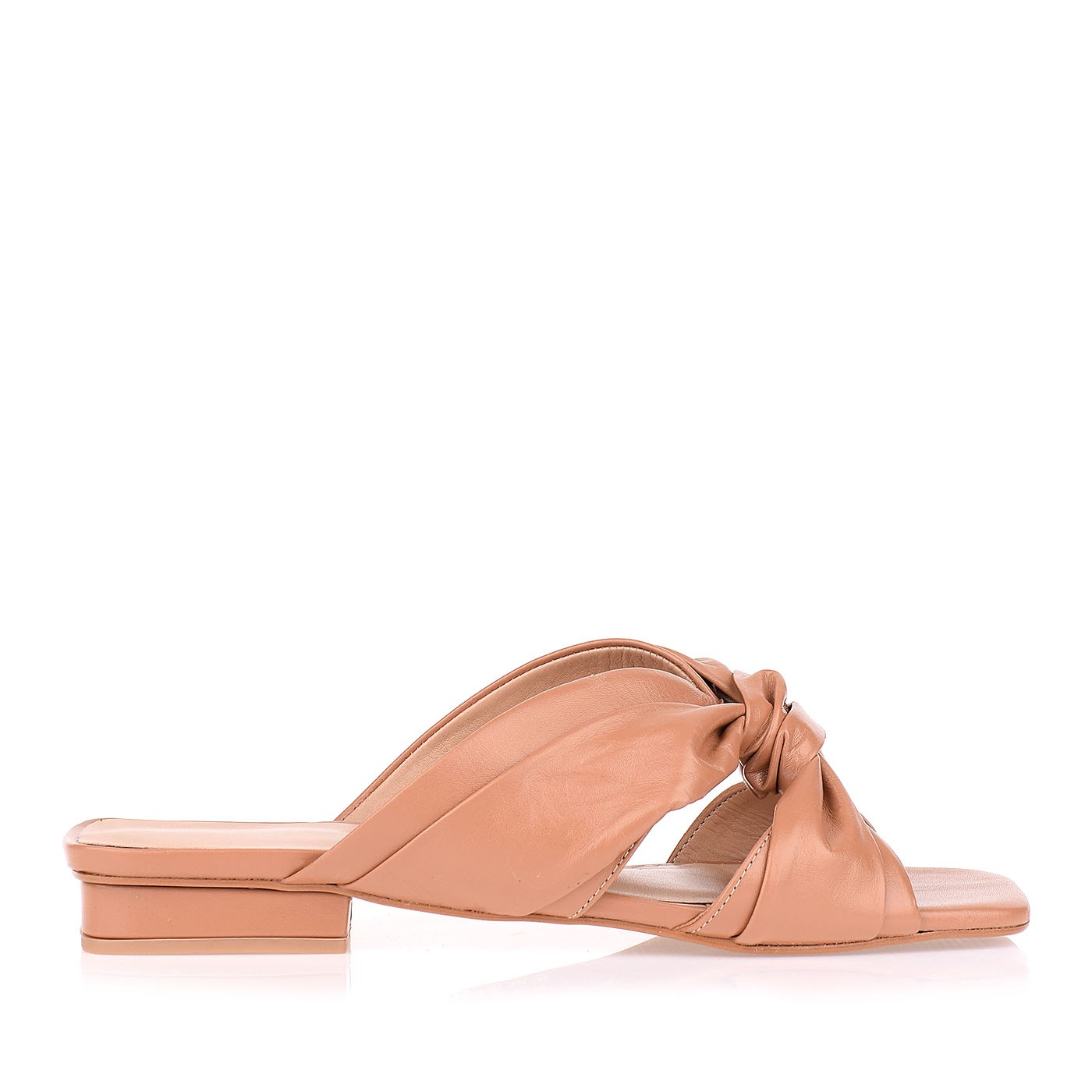 Flat Salto Baixo New Couro Tan