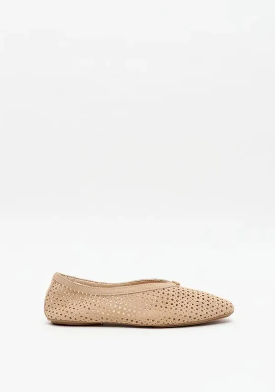 Sapatilha Flat Com Metal Losango Marrom 35