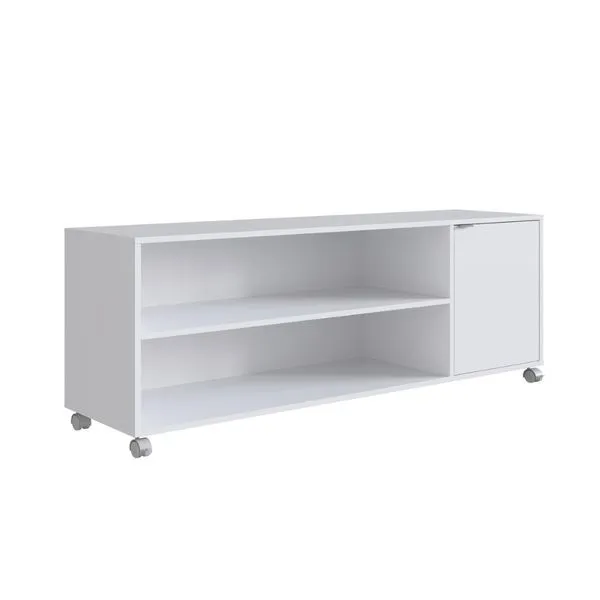 Rack Emovell B57 Branco 1 Porta Nichos TV 55