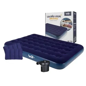 Colchão Casal Inflável + 2 Travesseiros + Bomba Elétrica 110v Vg Plus