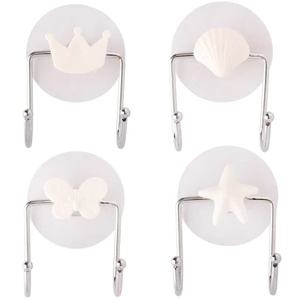 Gancho Duplo de Parede Decorativo Formatos Sortidos Ferro e Plástico 7,5x4x3,5cm LM1981/ LM1981AMB - honeyhome