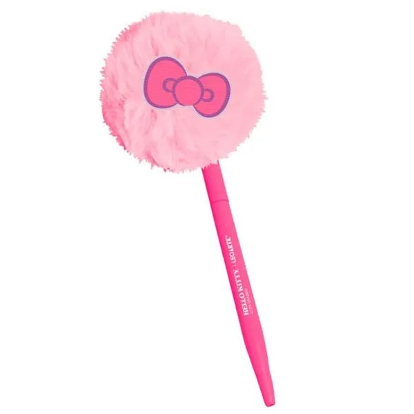 Caneta Esferográfica Leoarte Pompom Hello Kitty Rosa (MP)