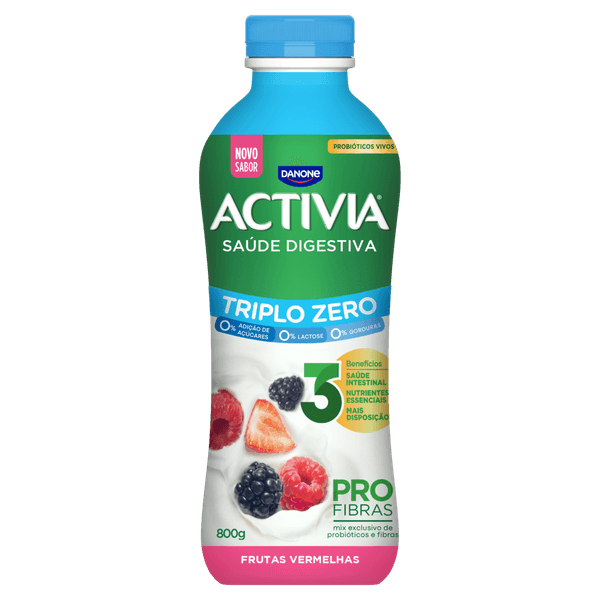 Leite Fermentado Activia Zero Frutas Vermelhas 800g