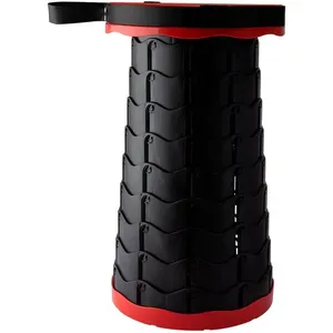 Assento Dobrável Telescópico Com Alça Portátil Suporta Até 200kg Vermelho 25x44cm LM2302JAR - honeyhome