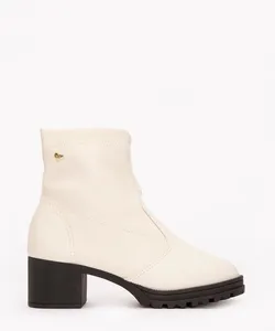 bota infantil de poliuretano com recorte molekinha off white 29