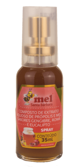 Spray Mel Própolis Santa Bárbara Gengibre Romã Eucalipto 35ml Apiarios Mackllani 1 Frasco
