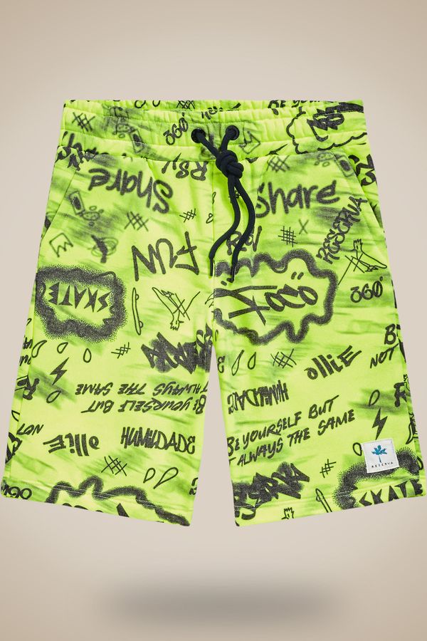 Bermuda Mini Grafitti Amarelo Fluor - 18