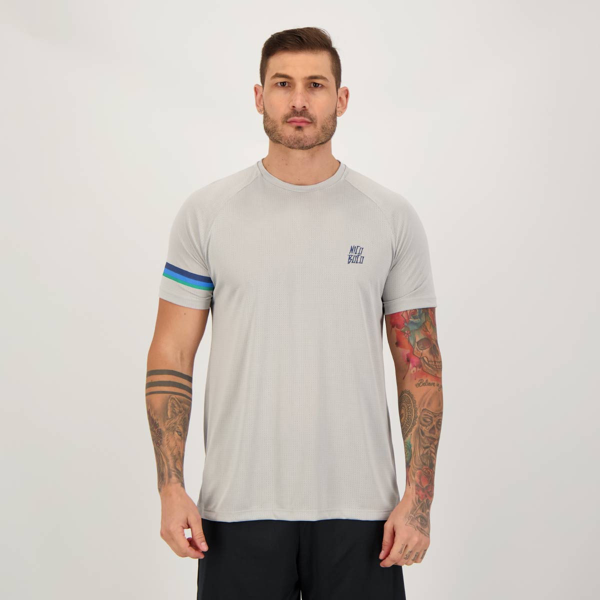 Camiseta Nicoboco Raglan Kimi Cinza