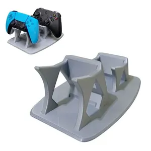 Suporte Duplo para Controle de Videogame Leva Pra Malhar Base de Mesa Organizador Gamer Cinza Suporte Duplo para Controle Videogame Leva Pra Malhar Base Mesa Cinza