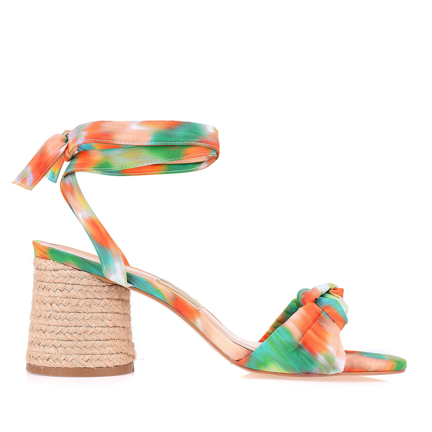 Sandália Salto Médio Tie Dye Stylish