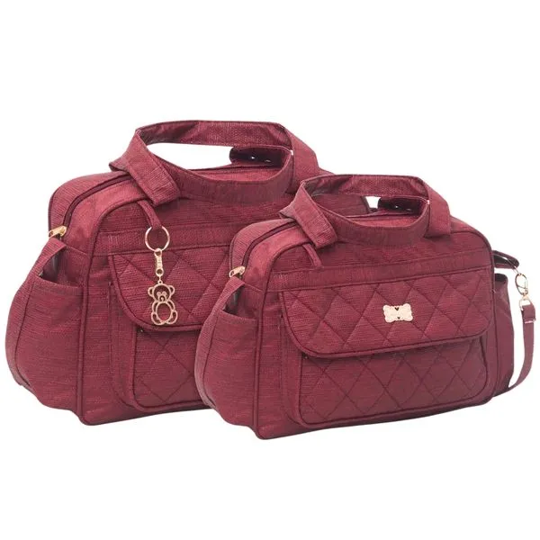 Kit Bolsas Maternidade Mave Baby 1037/1038 Vinho