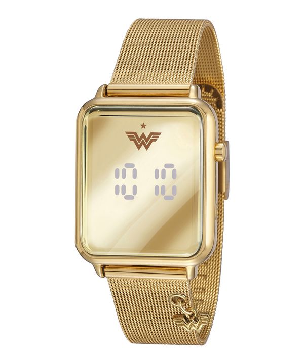 Kit de Relógio Digital Warner Bros Mulher Maravilha + Pulseira - 32182LPMGDE1 Dourado Único