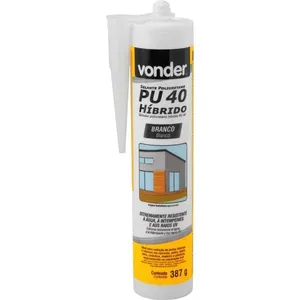 Selante de poliuretano híbrido PU40 branco 387g (embalagem com 12 unidades) VONDER