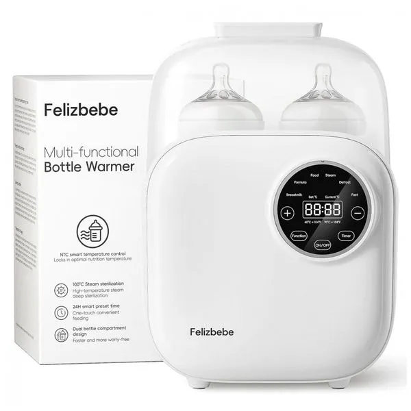 Aquecedor de Mamadeira para Bebê, Felizbebe 10 em 1 para Todos os Tipos de Mamadeiras, Corpo Removível para Limpeza Fácil