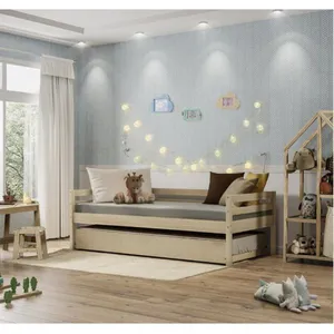 Cama Infantil Prime com Cama Auxiliar Casatema Natural da madeira